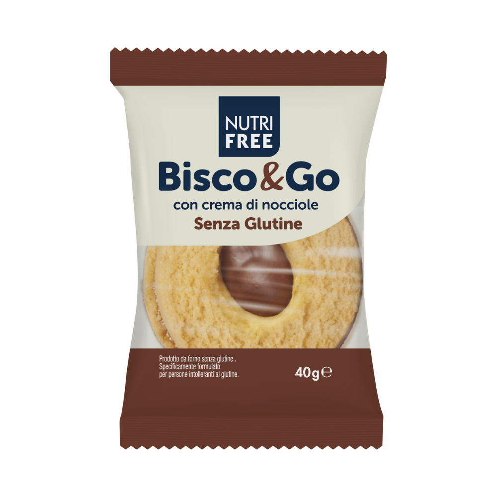 Biscuit Sablé Fourré à la Crème de Noisette Sans Gluten Bisco&Go - 40g